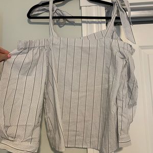 Off the shoulder top with tie straps